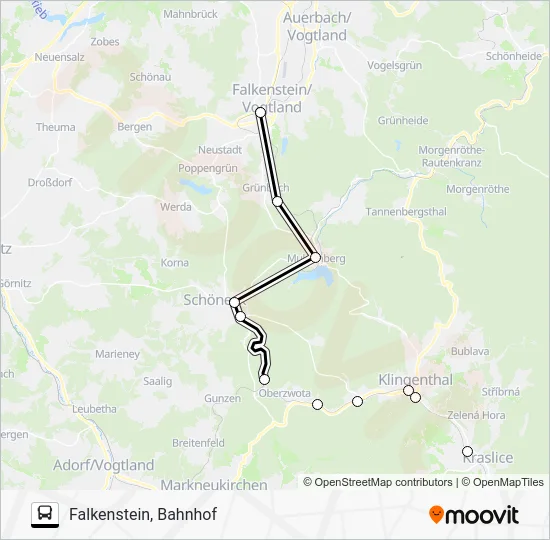 Автобус RB5: карта маршрута