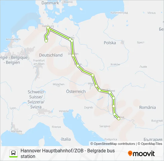 Автобус N1908: карта маршрута