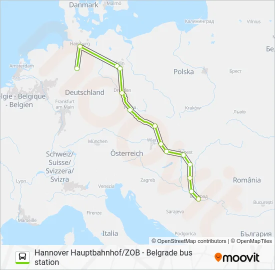 Автобус N1908: карта маршрута