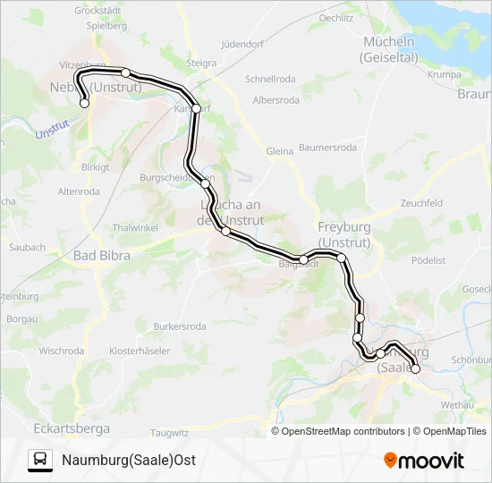 Автобус RB77: карта маршрута