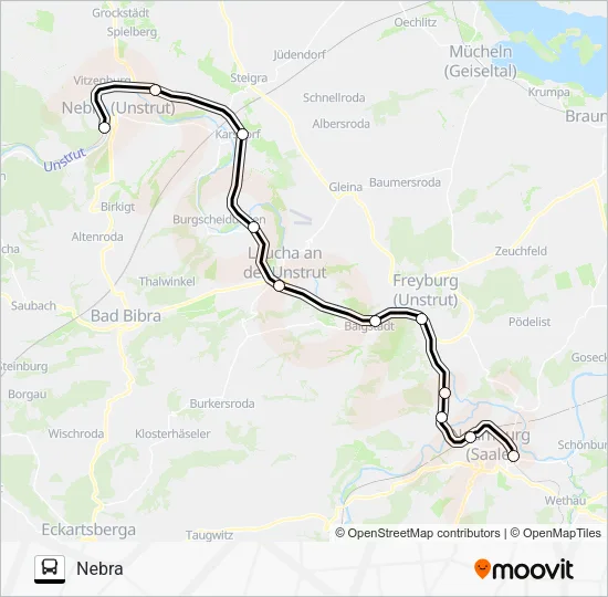 Автобус RB77: карта маршрута