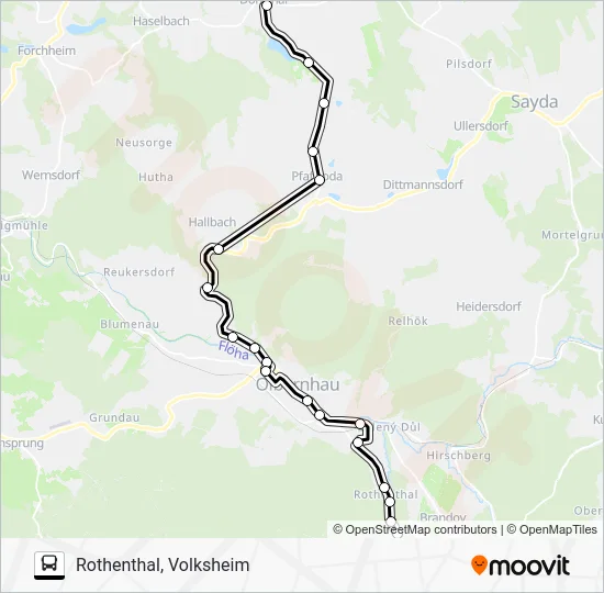 Автобус A: карта маршрута