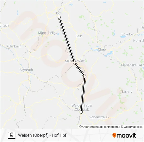 Поезд RE2: карта маршрута