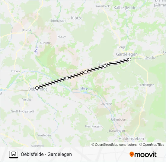 Автобус RB35: карта маршрута