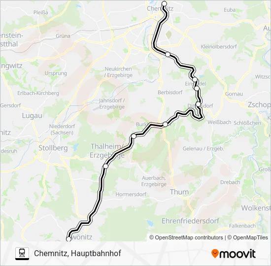 Поезд SDZ: карта маршрута