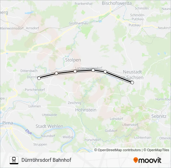 Поезд RB71: карта маршрута