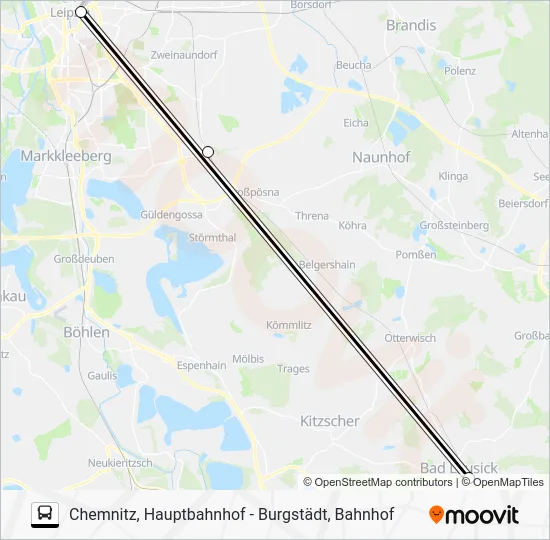 Автобус RE6: карта маршрута