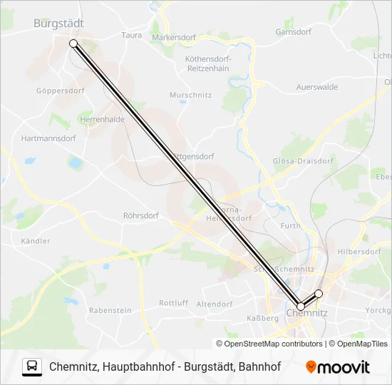 Автобус RE6: карта маршрута