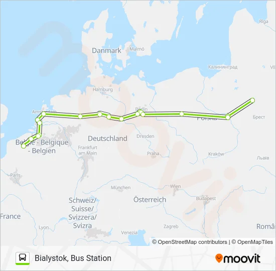 Автобус N1325: карта маршрута