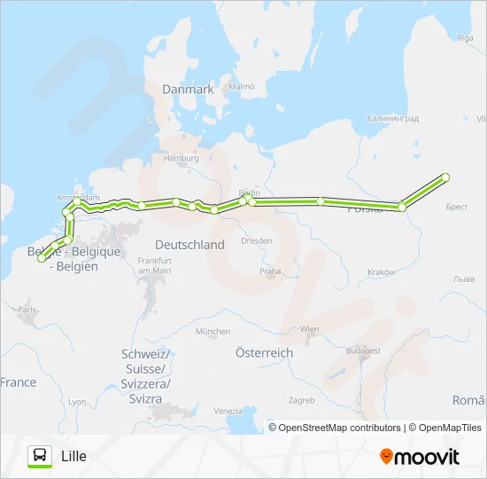 Автобус N1325: карта маршрута