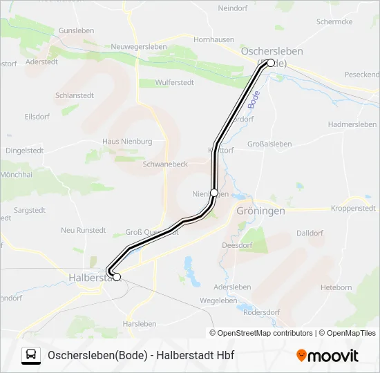 Автобус RB43: карта маршрута