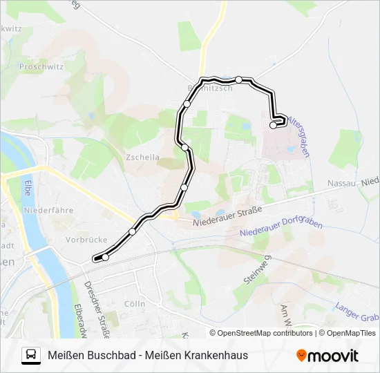 Автобус C (MEIßEN): карта маршрута