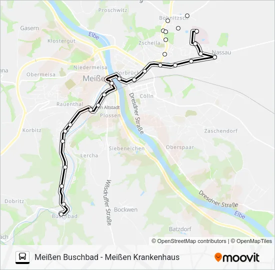 Автобус C (MEIßEN): карта маршрута