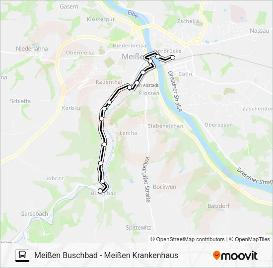Автобус C (MEIßEN): карта маршрута