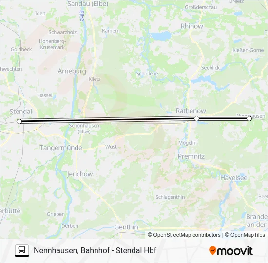 Автобус RE4: карта маршрута