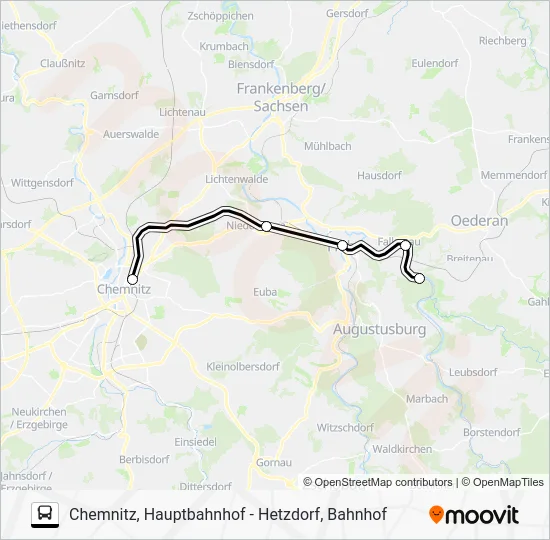 Автобус RB80: карта маршрута