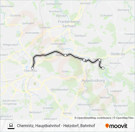 Автобус RB80: карта маршрута