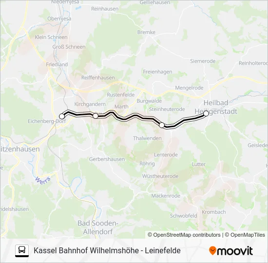 Автобус RE2: карта маршрута