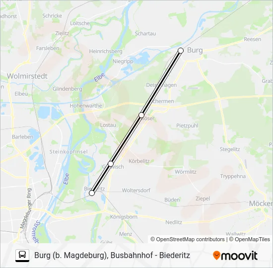 Автобус RB40: карта маршрута