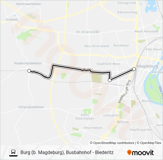 Автобус RB40: карта маршрута