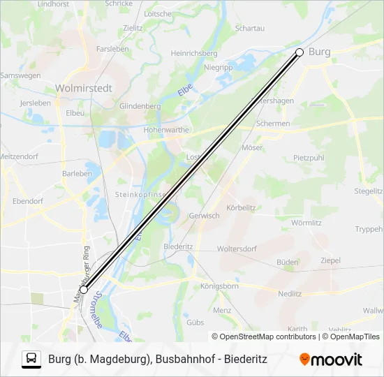 Автобус RB40: карта маршрута