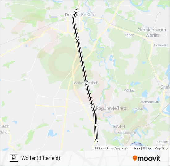 Поезд S2: карта маршрута