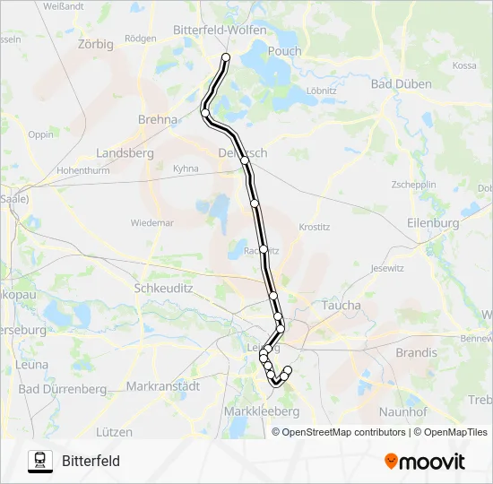 Поезд S2: карта маршрута