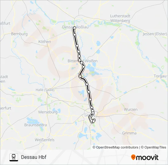 Поезд S2: карта маршрута