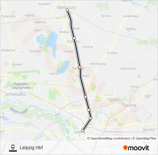 Поезд S2: карта маршрута