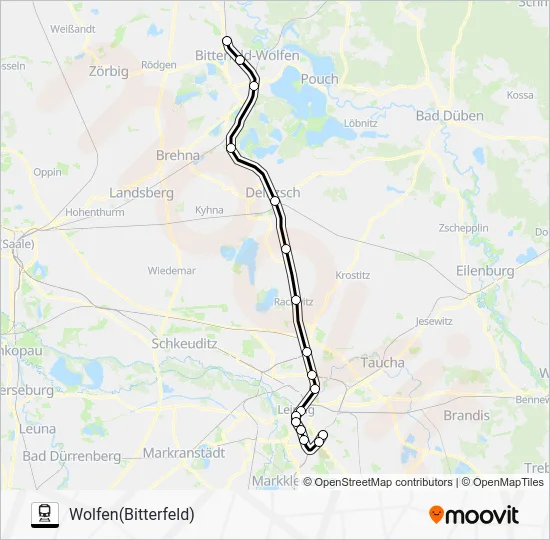 Поезд S2: карта маршрута
