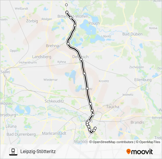 Поезд S2: карта маршрута
