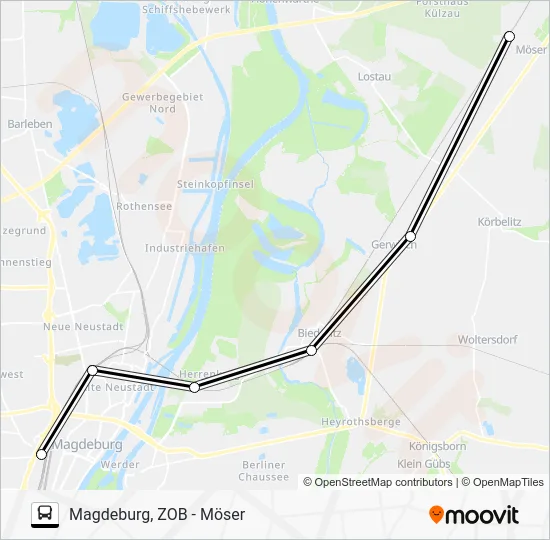 Автобус RE1: карта маршрута