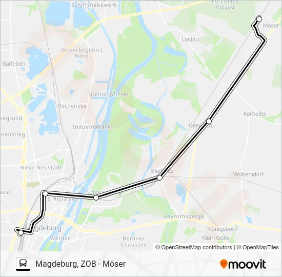 Автобус RE1: карта маршрута