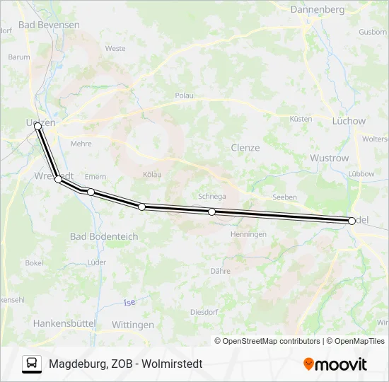 Автобус RE 20: карта маршрута