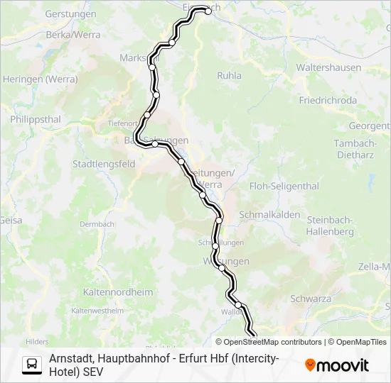 Автобус SEV: карта маршрута