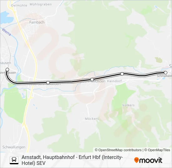 Автобус SEV: карта маршрута