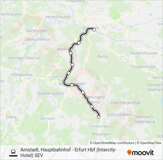 Автобус SEV: карта маршрута