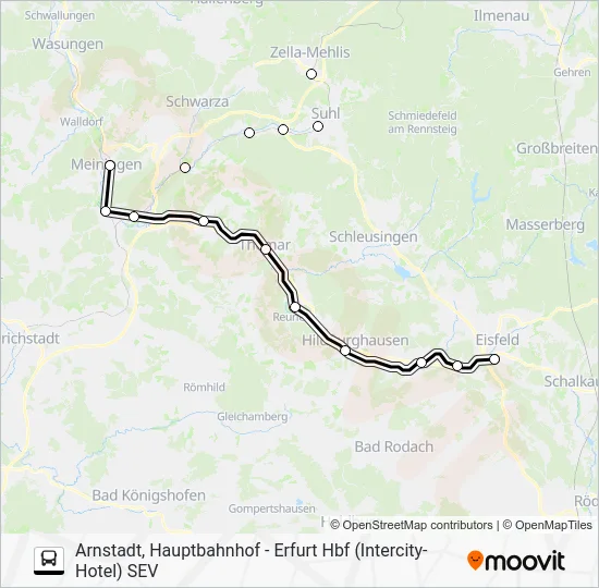 Автобус SEV: карта маршрута