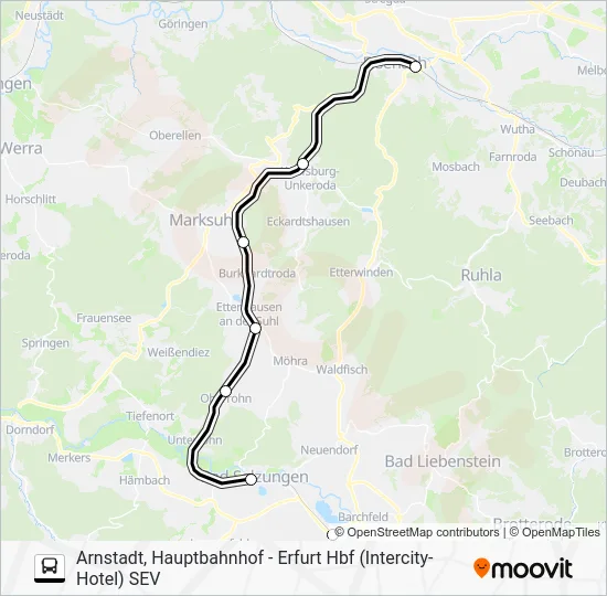 Автобус SEV: карта маршрута