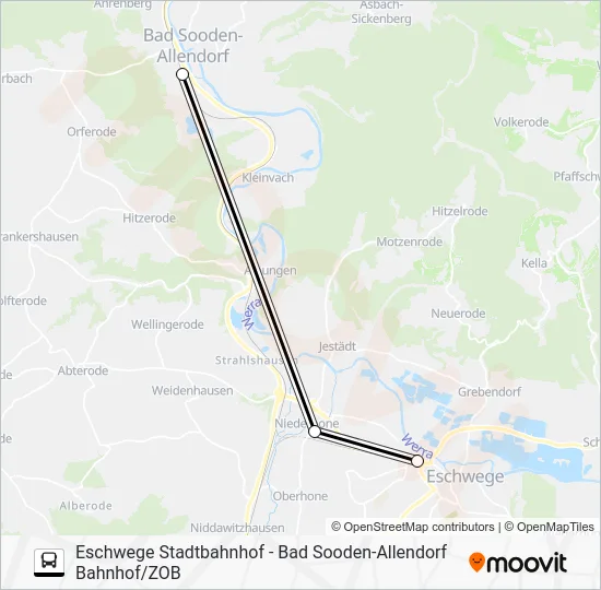 Автобус SEV: карта маршрута