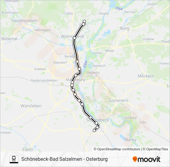 Поезд S1: карта маршрута