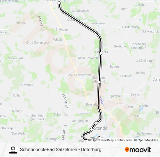 Поезд S1: карта маршрута