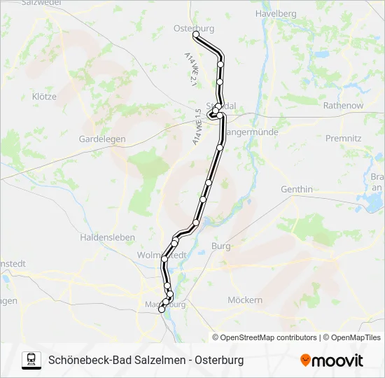 Поезд S1: карта маршрута
