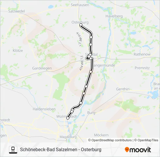 Поезд S1: карта маршрута