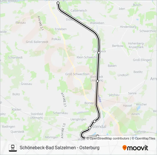 Поезд S1: карта маршрута