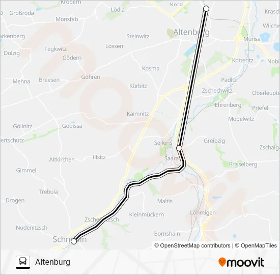 Автобус RE3: карта маршрута