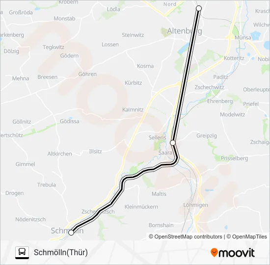 Автобус RE3: карта маршрута