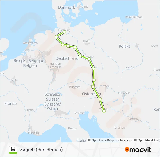 Автобус N881: карта маршрута