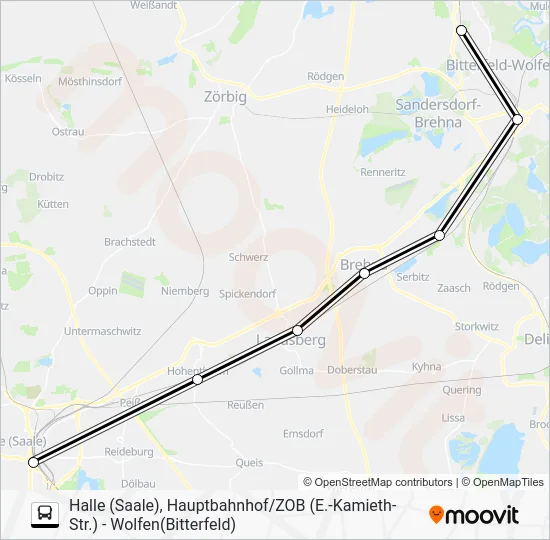 Автобус RE3: карта маршрута