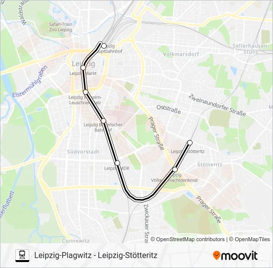 Поезд S1: карта маршрута